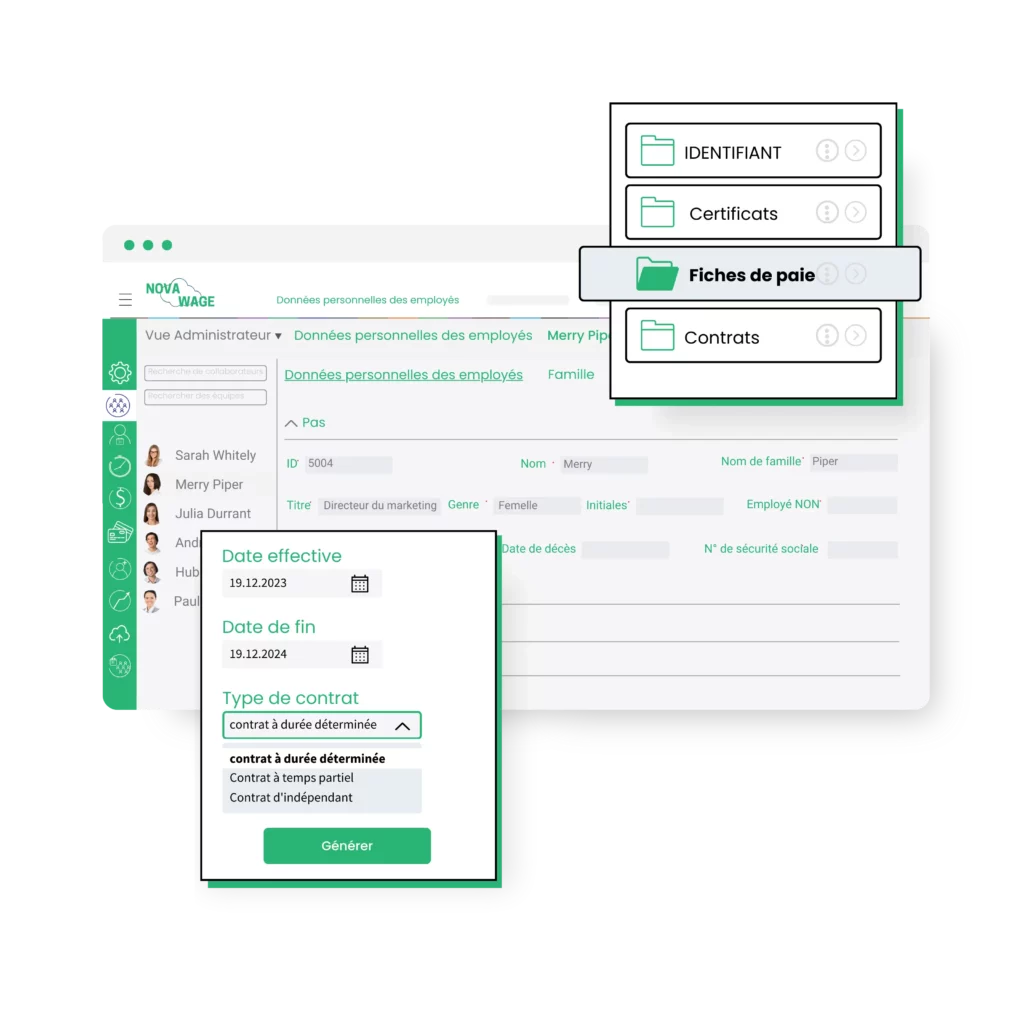 Alt Text (french): Capture d'écran du logiciel de base de données des employés montrant l'ajout des données des employés.