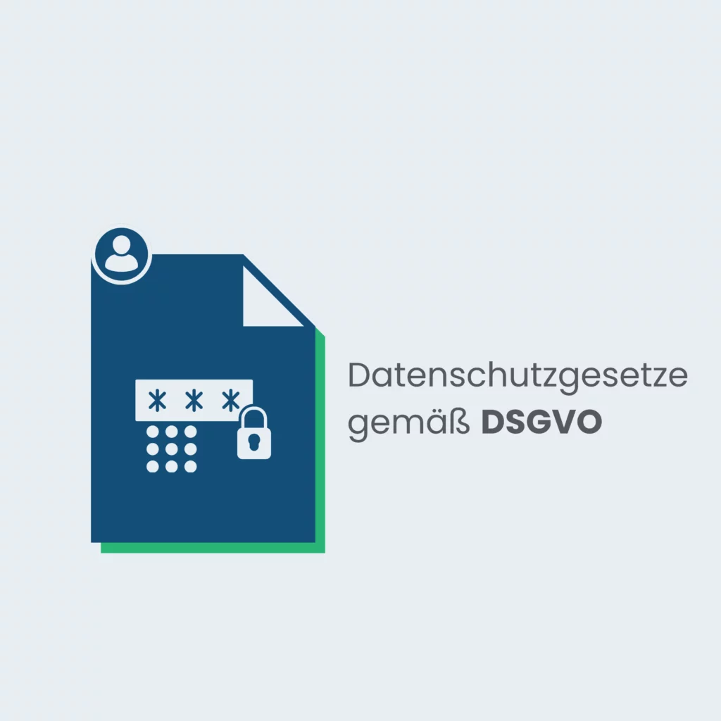 Symbol mit Stärn, wo für Passwort-Schutz und Mitarbeiterprofil stet.
