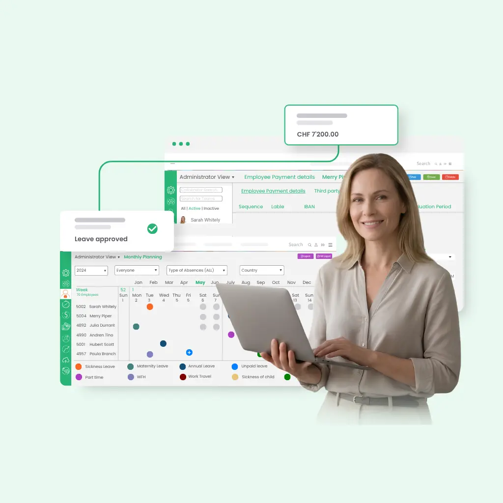Integrated HR and payroll for Swiss SMEs — absence and payroll connected in one system