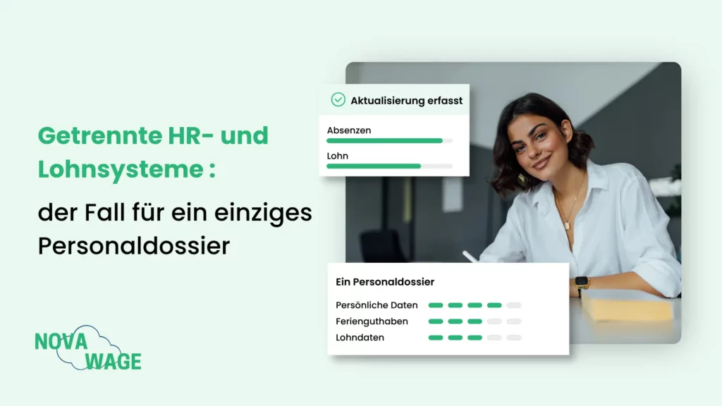 Inhaberin eines Schweizer KMU im Umgang mit getrennten HR- und Lohnsystemen